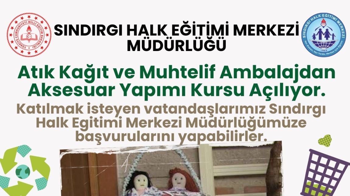 Atık Kağıt ve Muhtelif Ambalajdan Aksesuar Yapımı Kursu